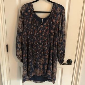 Free People navy blue long sleeve dress